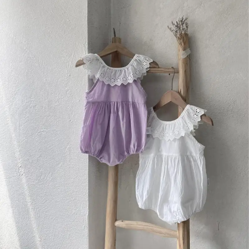 2026 Summer New Baby Girl Sleeveless Bodysuit Solid Infant Girl Large Lace Collar Jumpsuit Cotton Newborn Clothes 0-24M
2026 Summer New Baby Girl Sleeveless Bodysuit Solid Infant Girl Large Lace Collar Jumpsuit Cotton Newborn Clothes 0-24M