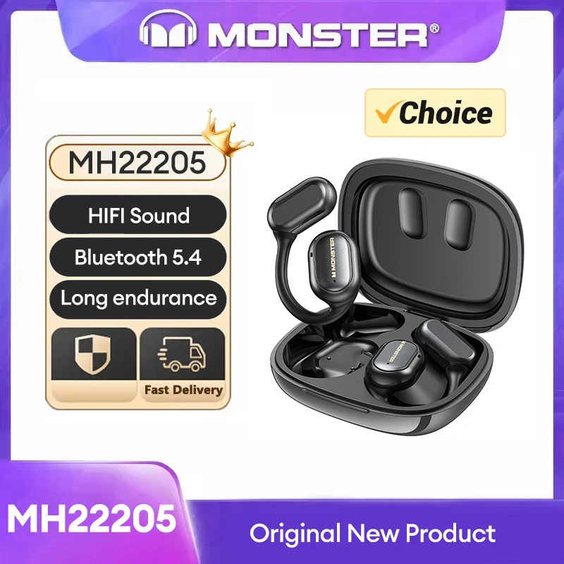 Беспроводные наушники Monster MH22205, TWS, Bluetooth V5.3, с ушным крючком, шумоподавление, игровые наушники-вкладыши с низкой задержкой, спортивные наушники
Беспроводные наушники Monster MH22205, TWS, Bluetooth V5.3, с ушным крючком, шумоподавление, игровые наушники-вкладыши с низкой задержкой, спортивные наушники