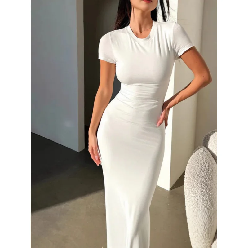 Women Dress 2025 Spring Summer New Women's Solid Color Dress Bodycon Slim Fit Short Sleeve Elegant Fashionable Dress
Women Dress 2025 Spring Summer New Women's Solid Color Dress Bodycon Slim Fit Short Sleeve Elegant Fashionable Dress
