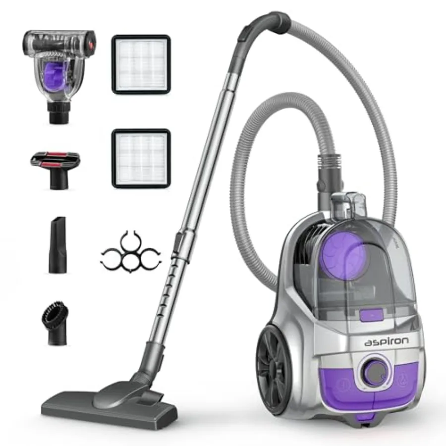 Canister Vacuum, Upgraded 1600W Bagl Canister Vacuum Cleaner, Auto Cord Rewind, H13 HEPA Filter, 4Qt Large Capacity, 5 Tools fo
Canister Vacuum, Upgraded 1600W Bagl Canister Vacuum Cleaner, Auto Cord Rewind, H13 HEPA Filter, 4Qt Large Capacity, 5 Tools fo