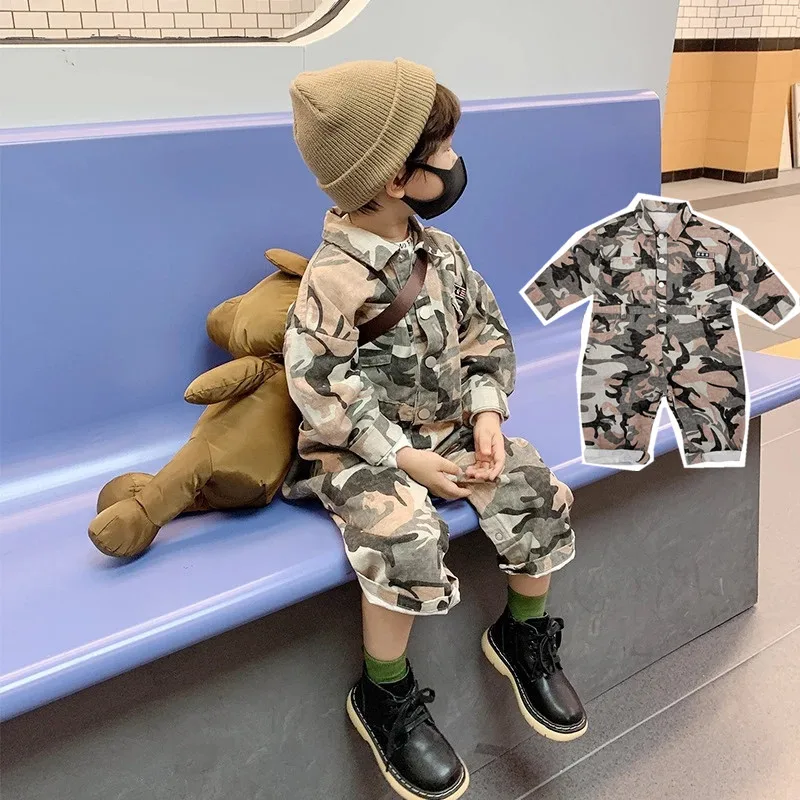 2021 Camouflage Toddler Boy Clothes Autumn Kids Long Sleeve Jumpsuit Children Romper Playsuit Fashion Baby Overalls Boys Pants
2021 Camouflage Toddler Boy Clothes Autumn Kids Long Sleeve Jumpsuit Children Romper Playsuit Fashion Baby Overalls Boys Pants
