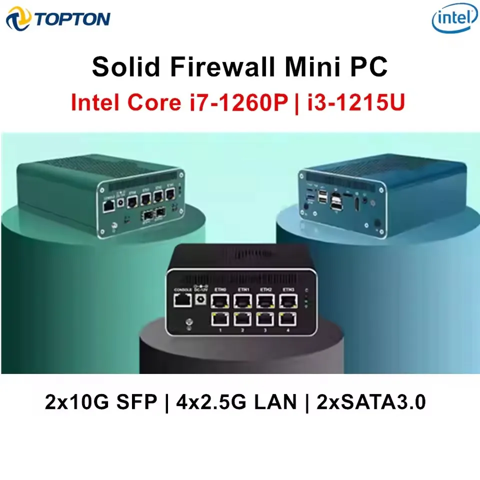 Topton X8 Firewall Mini PC Intel 2x10G SFP i7 1260P i5 1235U i3 1215U 8505, 8x2.5G LAN 2xSATA Home Server Proxmox Host Computer
Topton X8 Firewall Mini PC Intel 2x10G SFP i7 1260P i5 1235U i3 1215U 8505, 8x2.5G LAN 2xSATA Home Server Proxmox Host Computer