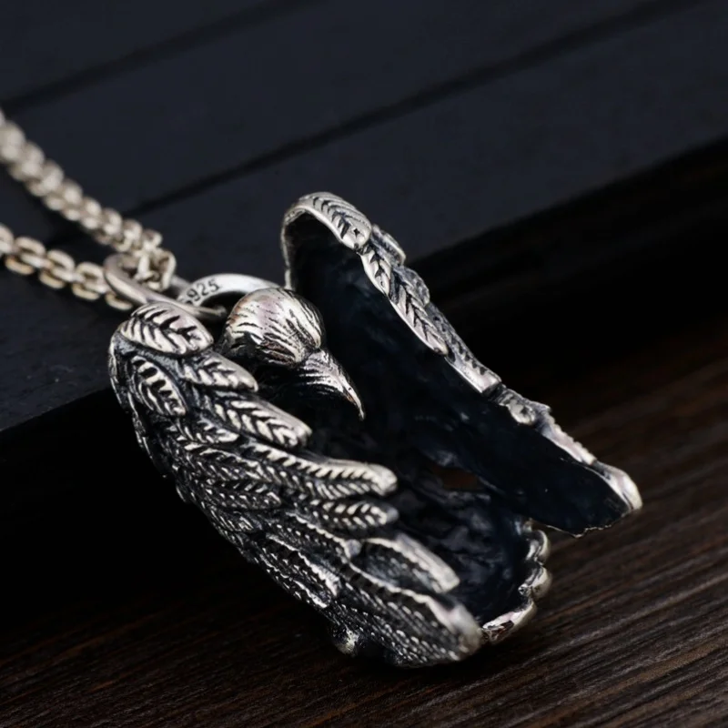 BOCAI S925 Sterling Silver Charms Pendants for Men Women New Fashion Retro Old Crow Angle Wings Punk Jewelry Wholesale
BOCAI S925 Sterling Silver Charms Pendants for Men Women New Fashion Retro Old Crow Angle Wings Punk Jewelry Wholesale