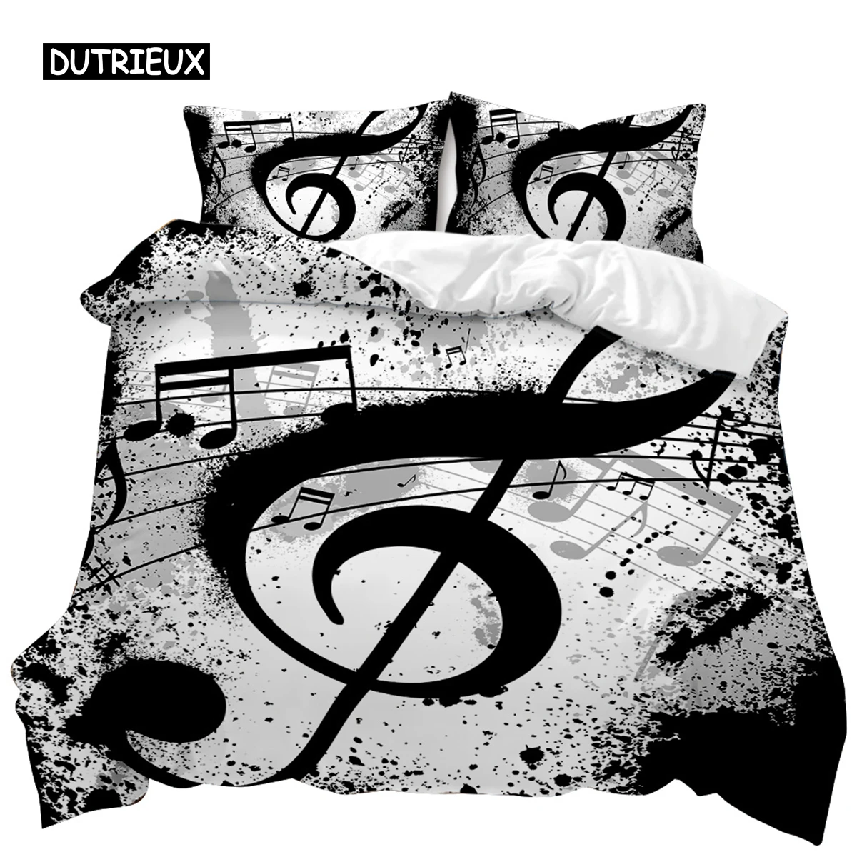 Music Duvet Cover Music with G-Clef Black Instrument Twin Bedding Set Monochrome Creative Rhythmic Ornate Polyester Qulit Cover
Music Duvet Cover Music with G-Clef Black Instrument Twin Bedding Set Monochrome Creative Rhythmic Ornate Polyester Qulit Cover