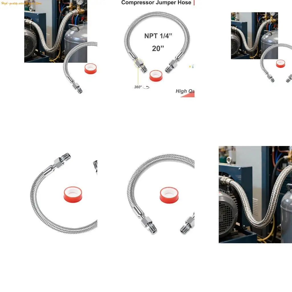 203F Stable Nonrust Steel Braided Air Hose 1/4Inch X 20Inch With PTFE Thread Seal Tape Included Metal Air Line Hose
203F Stable Nonrust Steel Braided Air Hose 1/4Inch X 20Inch With PTFE Thread Seal Tape Included Metal Air Line Hose