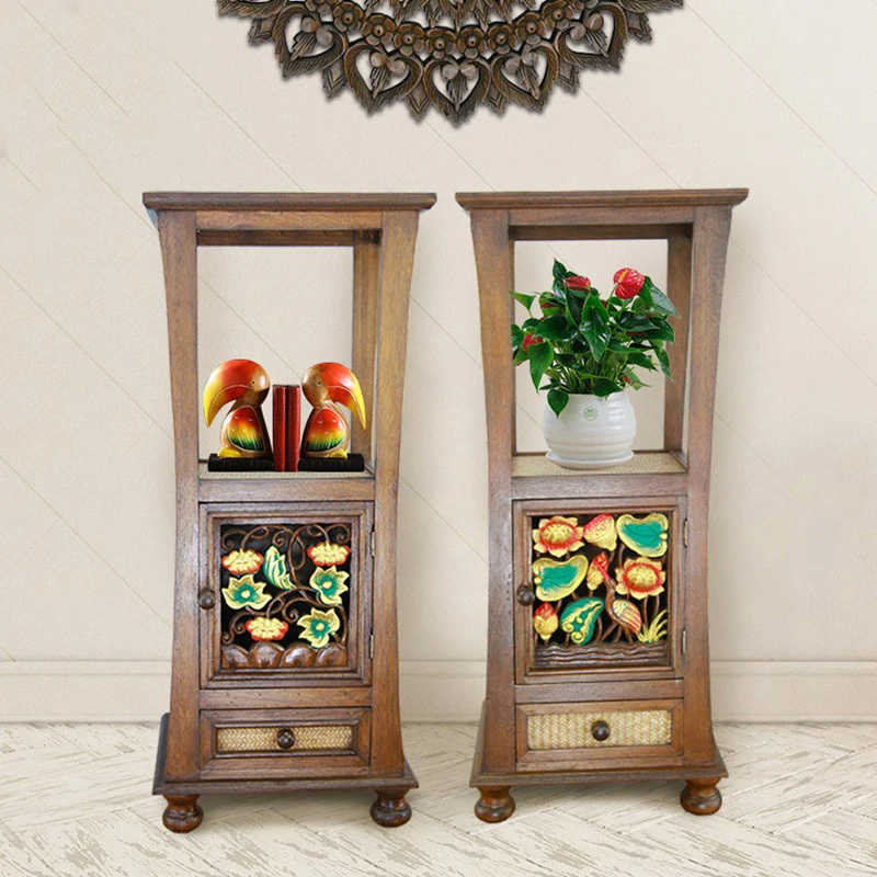 Thailand Solid Wood Porch Cabinet Southeast Asian Characteristic Wood Carving Handmade Wooden Bamboo Weaving Carving
Thailand Solid Wood Porch Cabinet Southeast Asian Characteristic Wood Carving Handmade Wooden Bamboo Weaving Carving