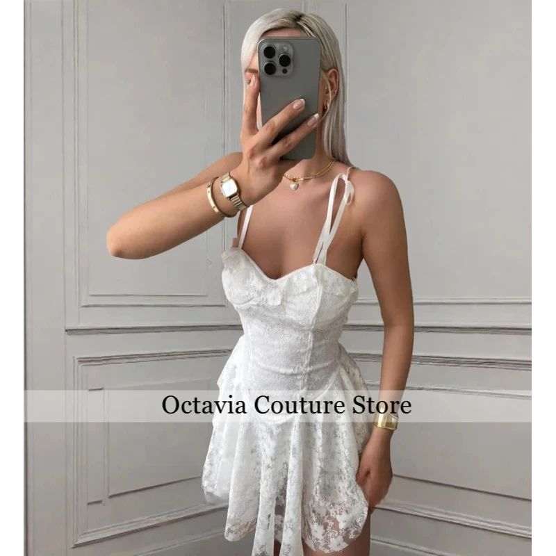 Customized Full Lace Short Wedding Dress Tiered White Gorgeous Prom Dresses A Line Spaghetti Strap Vestidos De Fiesta Customized
Customized Full Lace Short Wedding Dress Tiered White Gorgeous Prom Dresses A Line Spaghetti Strap Vestidos De Fiesta Customized