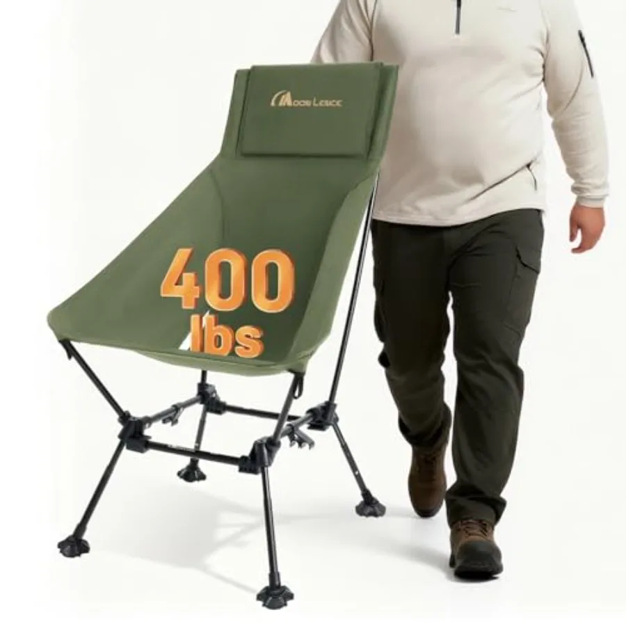 Oversized High Back Camping Chair for Adults Height Adjustable Folding Chair with 400 lbs Capacity Hidden Pillow Pocket and Wid
Oversized High Back Camping Chair for Adults Height Adjustable Folding Chair with 400 lbs Capacity Hidden Pillow Pocket and Wid