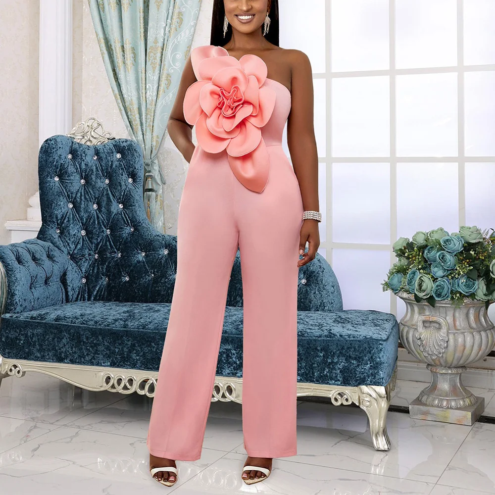 Elegant Jumpsuits for Woman 2024 Luxury One Shoulder Floral Decorate High Waisted Straight High Quality Rompers Outfits Overalls
Elegant Jumpsuits for Woman 2024 Luxury One Shoulder Floral Decorate High Waisted Straight High Quality Rompers Outfits Overalls