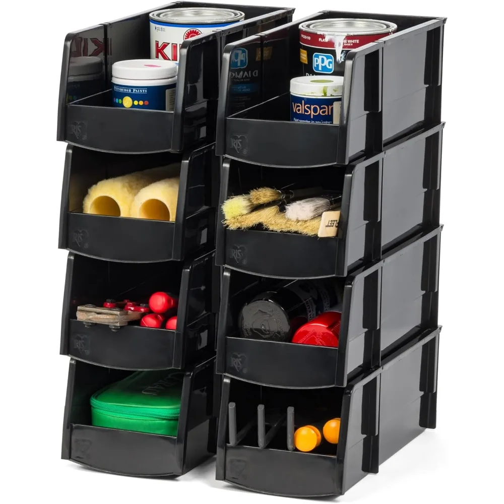 Large Stackable Storage Bins 8 Pack Open Front Plastic Shelf Bins for Parts Hardware Tools Garage Pantry Black
Large Stackable Storage Bins 8 Pack Open Front Plastic Shelf Bins for Parts Hardware Tools Garage Pantry Black
