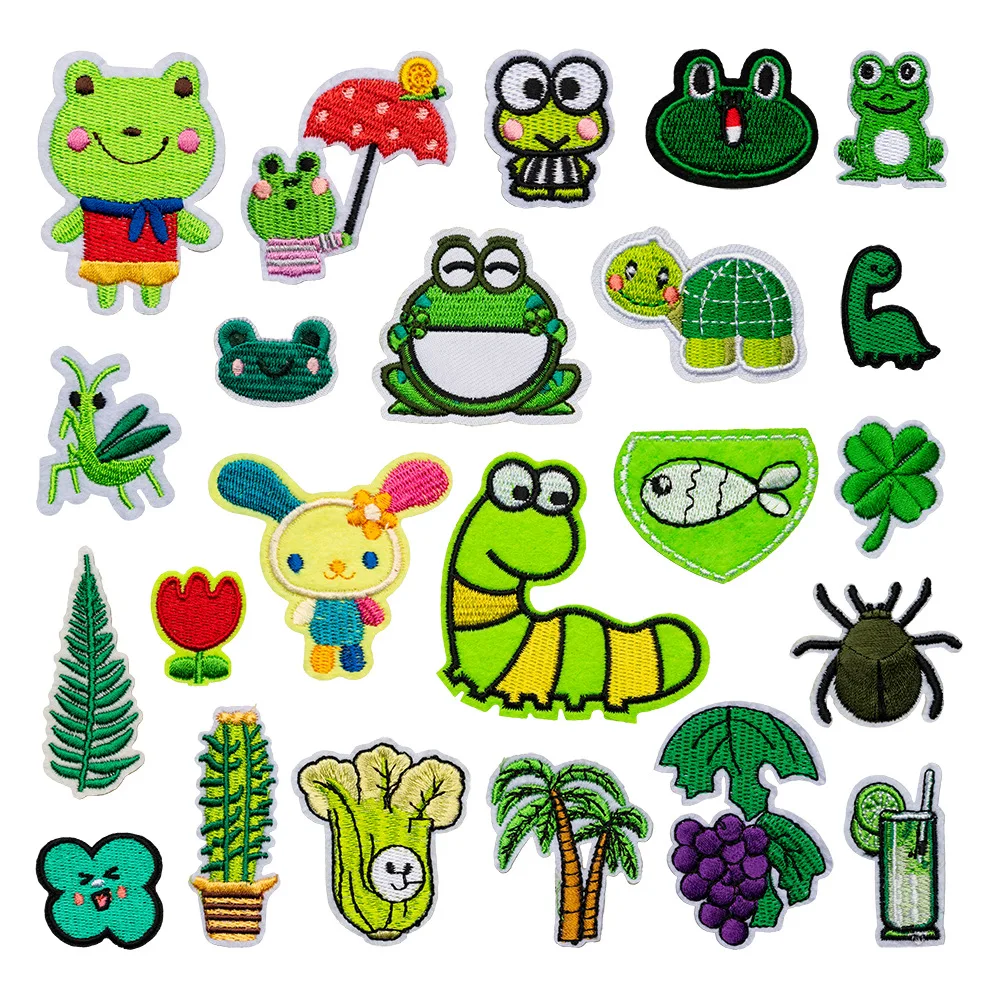 Cartoon Green Series Embroidery Patch Frog Plant Cloth Decorative Accessories Iron on Patches DIY Appliques for Cloth Backpack
Cartoon Green Series Embroidery Patch Frog Plant Cloth Decorative Accessories Iron on Patches DIY Appliques for Cloth Backpack