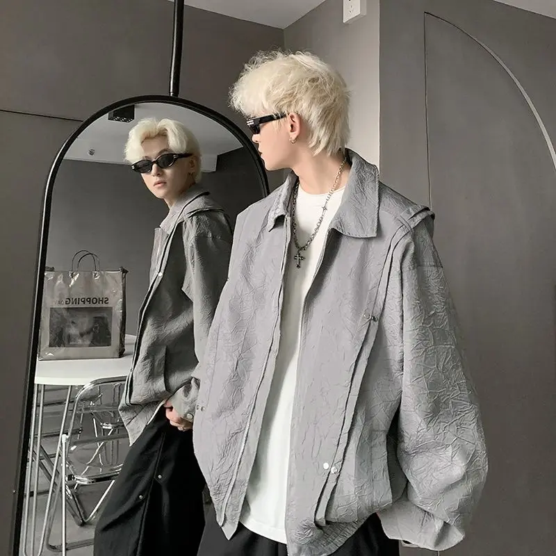 American vintage niche lapel jacket men spring and autumn pleated design loose high street versatile handsome jacket baseball
American vintage niche lapel jacket men spring and autumn pleated design loose high street versatile handsome jacket baseball