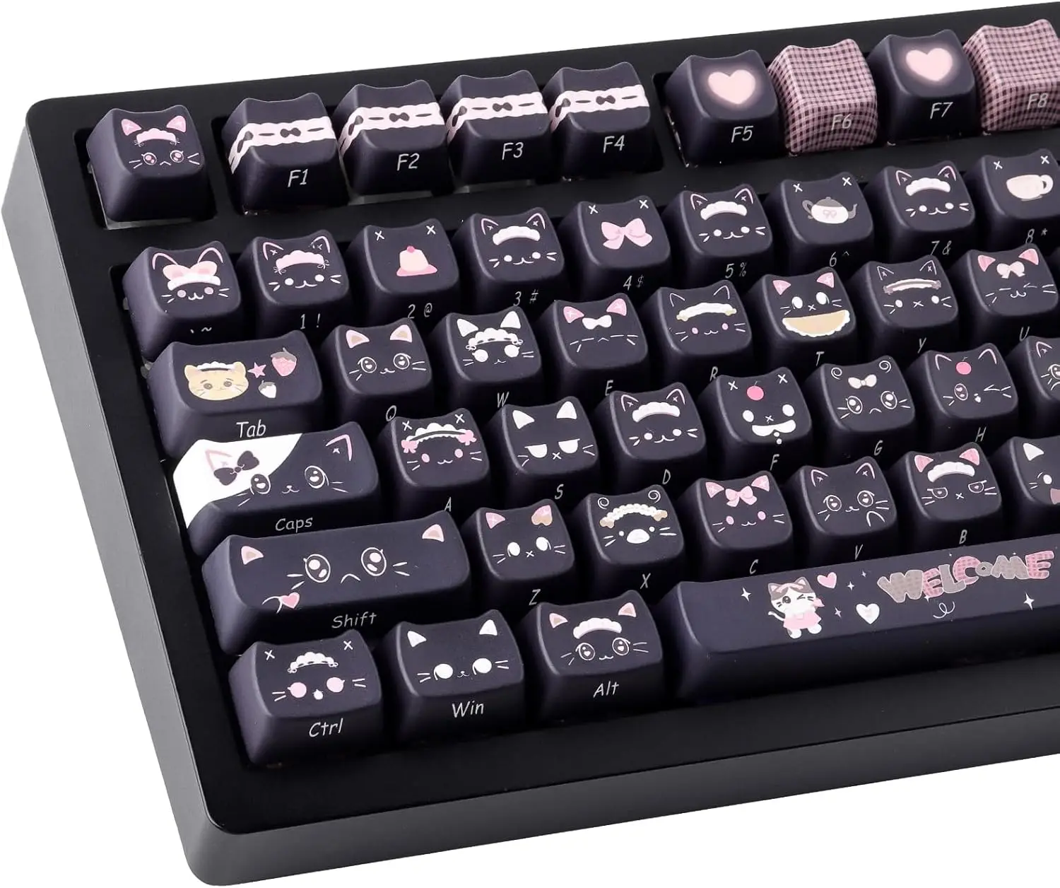 Колпачки для клавиш PBT, 142 шт., милые колпачки с сублимационной печатью, дизайн «Черная кошка», профиль Mao, кастомные колпачки для переключателей Cherry Gateron MX, механических клавиатур
Колпачки для клавиш PBT, 142 шт., милые колпачки с сублимационной печатью, дизайн «Черная кошка», профиль Mao, кастомные колпачки для переключателей Cherry Gateron MX, механических клавиатур