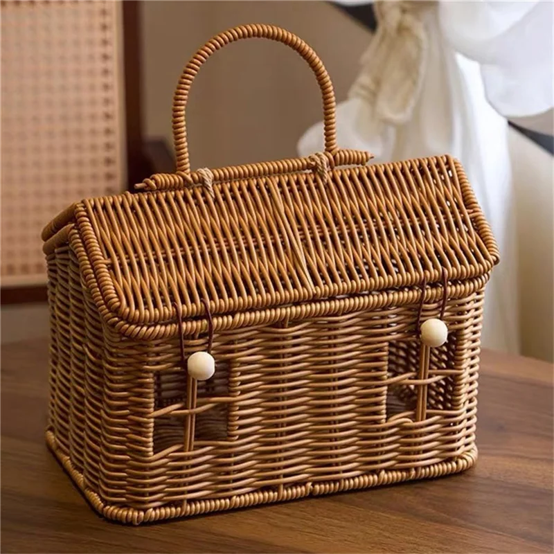 LLCS-Rattan House Shaped Basket With Lid Decorative Hand Woven Shelf Organizer For Picnics, Easter, Organizing, Storage
LLCS-Rattan House Shaped Basket With Lid Decorative Hand Woven Shelf Organizer For Picnics, Easter, Organizing, Storage