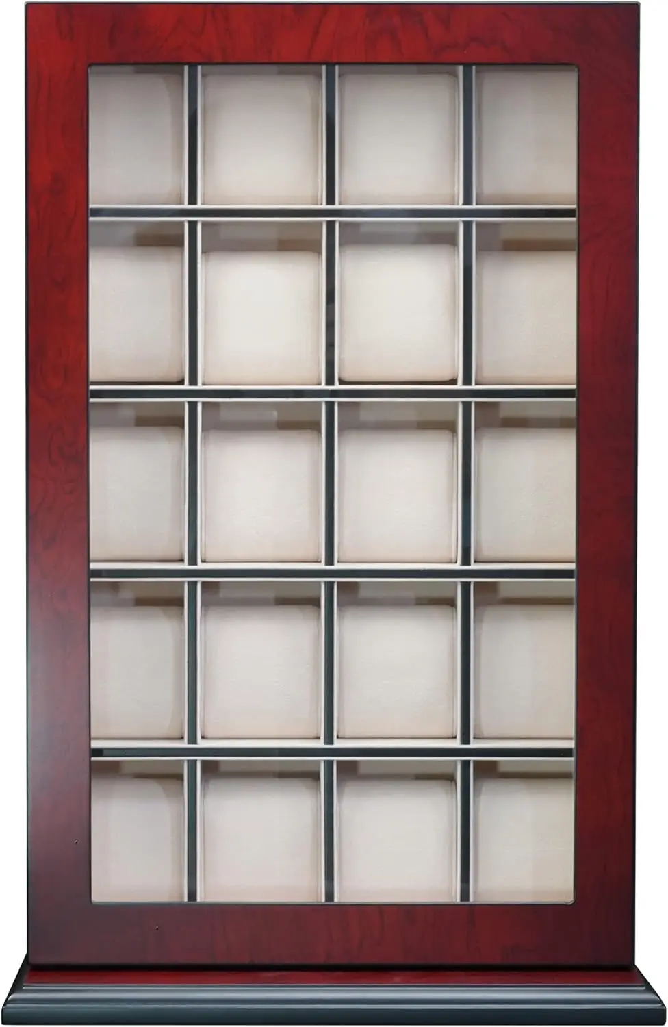 20-Slot Cherry Wood Watch Display Case for Oversized Watches, Wall Mount or Desk Stand
20-Slot Cherry Wood Watch Display Case for Oversized Watches, Wall Mount or Desk Stand