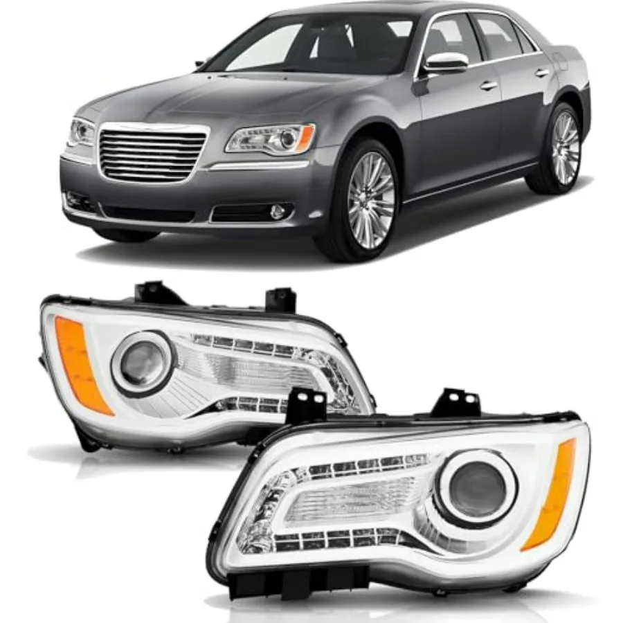 2011-2023 Chrysler 300 Projector Headlights Assembly w/LED DRL Halogen Model Headlamp Assembly Driver Passenger Side Chrome Hou
2011-2023 Chrysler 300 Projector Headlights Assembly w/LED DRL Halogen Model Headlamp Assembly Driver Passenger Side Chrome Hou