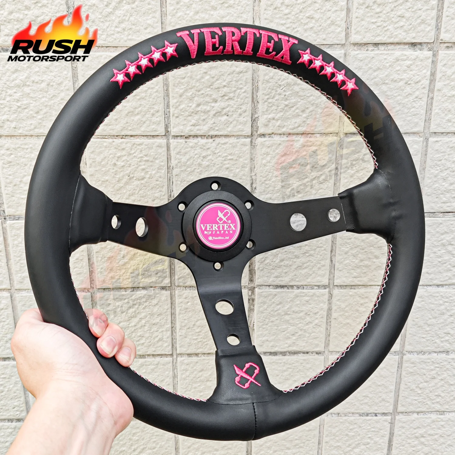 13inch JDM Style Pink Vertex Steering Wheel 10 Star Pink Racing Sport Steering Wheel PC-ST20E
13inch JDM Style Pink Vertex Steering Wheel 10 Star Pink Racing Sport Steering Wheel PC-ST20E
