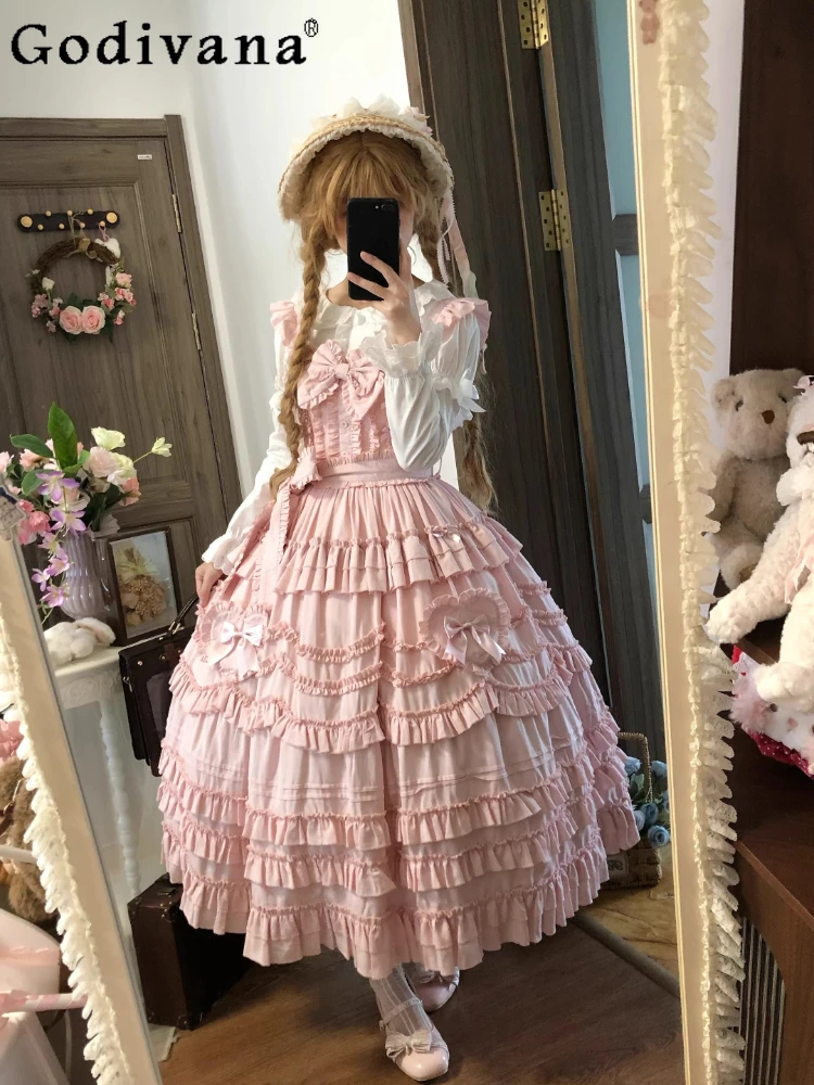 Vestidos Sweet Lolita Long JSK Dresses for Women Girls Daily High Waist Slimming Tea Party Dress Princess Dress Spring Autumn
Vestidos Sweet Lolita Long JSK Dresses for Women Girls Daily High Waist Slimming Tea Party Dress Princess Dress Spring Autumn