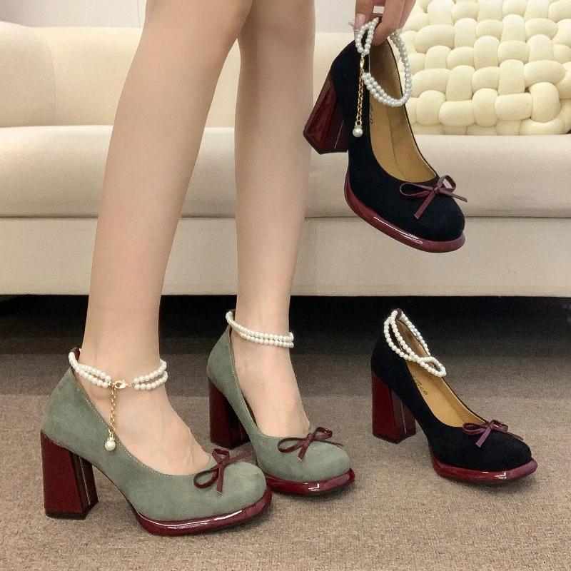 2026, весенние женские туфли Мэри Джейн на толстом каблуке и платформе, туфли с жемчужной пряжкой и ремешком, женские элегантные модельные туфли-лодочки с узлом-бабочкой
2026, весенние женские туфли Мэри Джейн на толстом каблуке и платформе, туфли с жемчужной пряжкой и ремешком, женские элегантные модельные туфли-лодочки с узлом-бабочкой