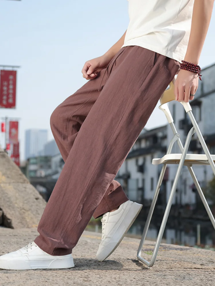 New Chinese Sle Linen Pants Men Summer Thin Breathable Cotton Linen Loose Straight Casual Long Trousers Faion Brand
New Chinese Sle Linen Pants Men Summer Thin Breathable Cotton Linen Loose Straight Casual Long Trousers Faion Brand