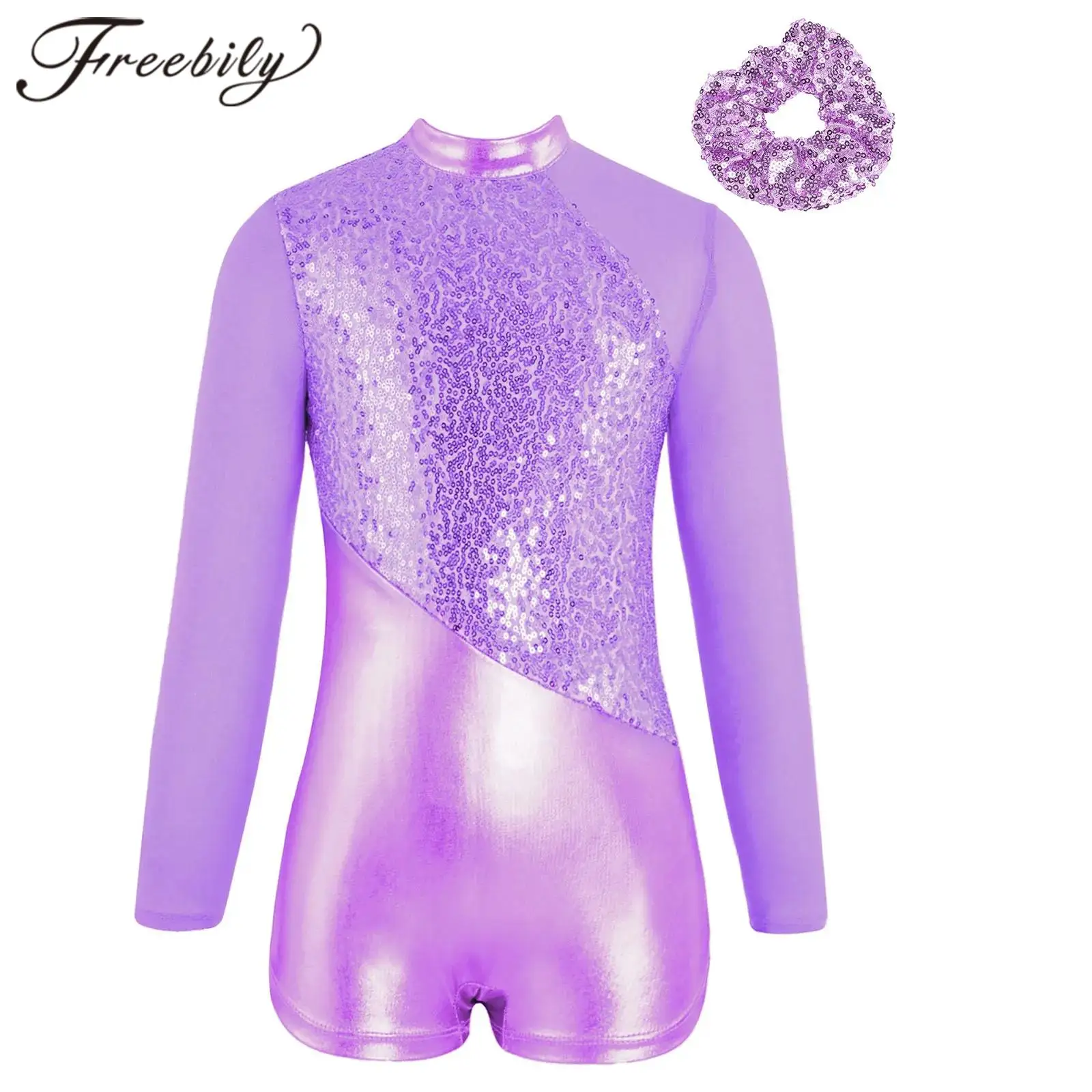 Kids Girls Stage Performance Clothes Sequin Metallic Long Sleeve Gymnastics Leotard Unitards Jazz Dance Costumes Dancewear
Kids Girls Stage Performance Clothes Sequin Metallic Long Sleeve Gymnastics Leotard Unitards Jazz Dance Costumes Dancewear
