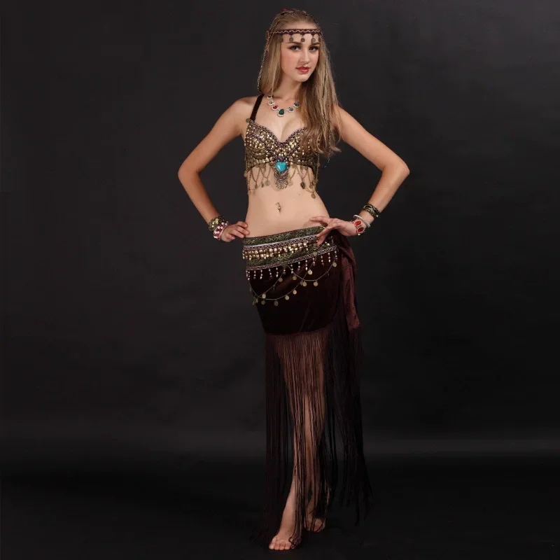 Women's 2-Piece Tribal Belly Dance Costume, Handmade Bra & Tassel Belt Set with Coins, Bellydance Outfit for Stage Performance
Women's 2-Piece Tribal Belly Dance Costume, Handmade Bra & Tassel Belt Set with Coins, Bellydance Outfit for Stage Performance