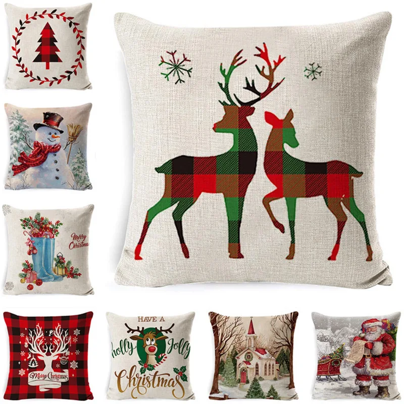 Retro Christmas Cushion Cover 40x40cm Holiday pillowcase Linen Decorative pillows for Sofa Chair Seat Throw Square Pillow Case
Retro Christmas Cushion Cover 40x40cm Holiday pillowcase Linen Decorative pillows for Sofa Chair Seat Throw Square Pillow Case