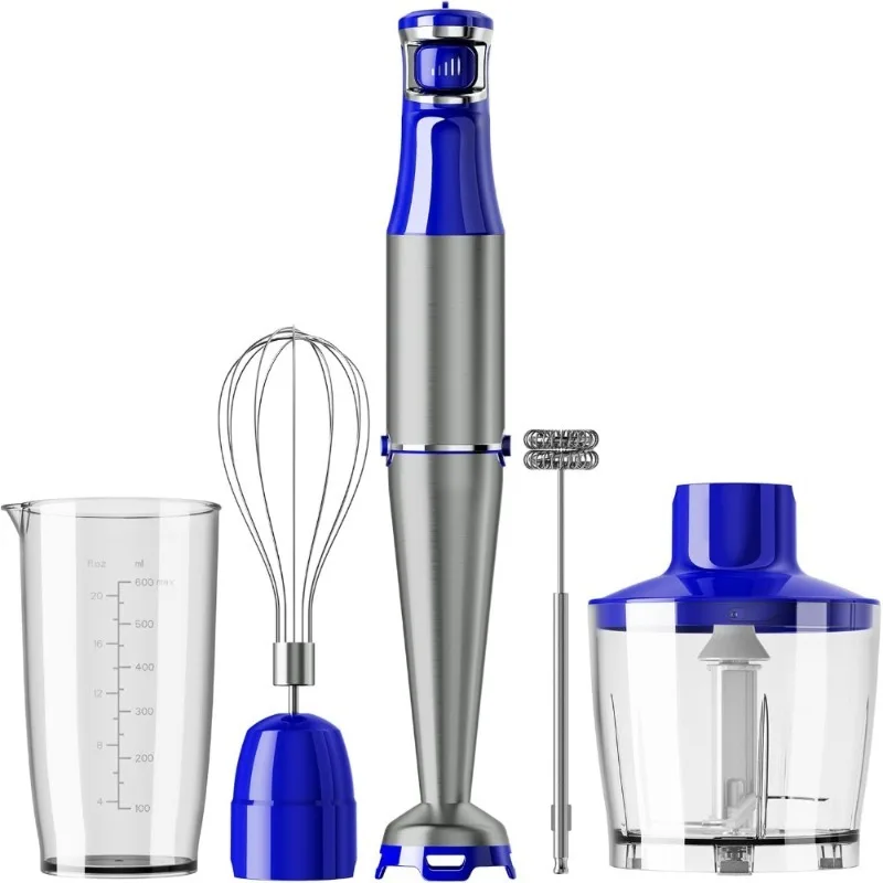 1100W Immersion Blender Handheld Stick Blender with Variable Speed Control 5 in 1 Set Includes Chopper Whisk Frother for Soup
1100W Immersion Blender Handheld Stick Blender with Variable Speed Control 5 in 1 Set Includes Chopper Whisk Frother for Soup