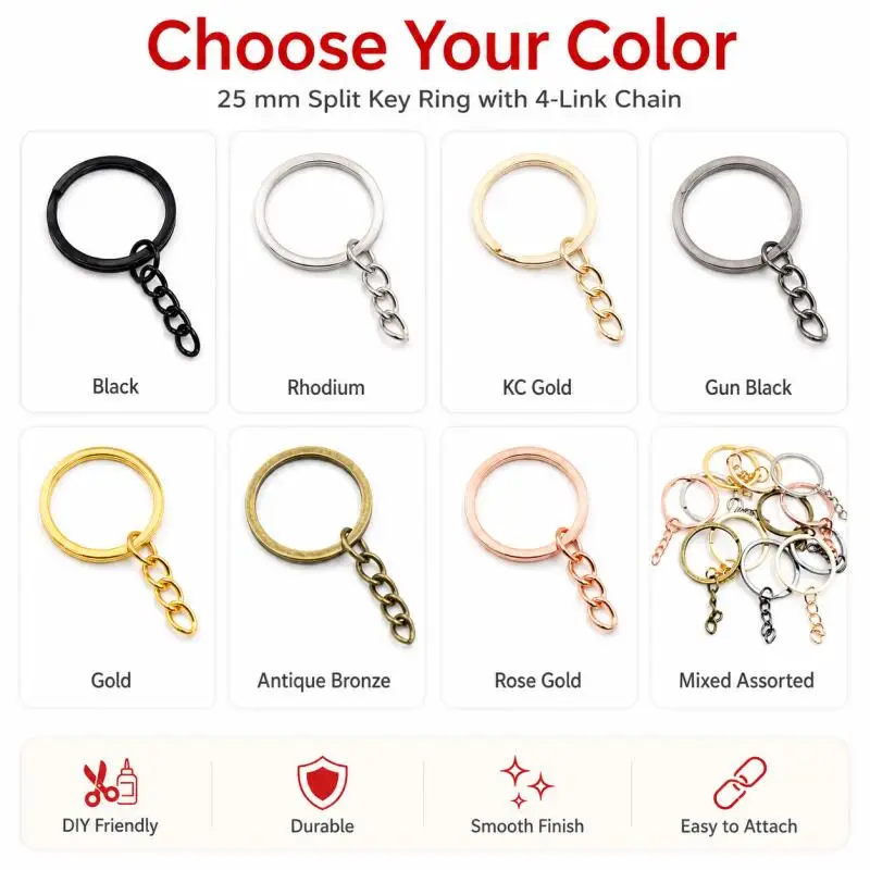 20pcs/pack keychain pendants, 25mm electroplated round open rings in 7 colors, metal rings for DIY keychain projects
20pcs/pack keychain pendants, 25mm electroplated round open rings in 7 colors, metal rings for DIY keychain projects