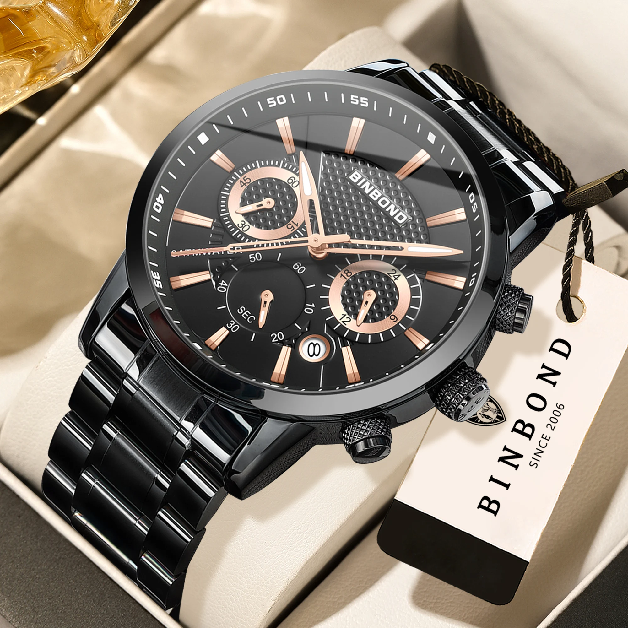 BINBOND chronograph precise quartz watches for men luxury luminous waterproof auto date sturdy men's watch casual reloj
BINBOND chronograph precise quartz watches for men luxury luminous waterproof auto date sturdy men's watch casual reloj