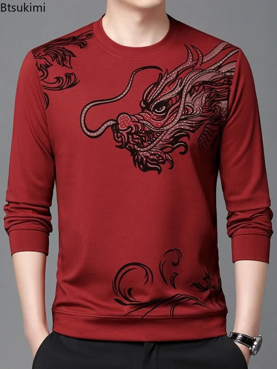 2025 Fashion Men's Round Neck Long Sleeved Hoodie Trend Chinese Dragon Print Casual Pullover Tops High Quality Sweatshirts Male
2025 Fashion Men's Round Neck Long Sleeved Hoodie Trend Chinese Dragon Print Casual Pullover Tops High Quality Sweatshirts Male
