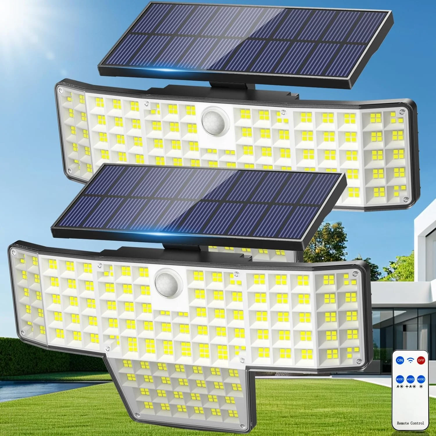 448LED прожекторы на солнечной энергии для улицы, IP65, водонепроницаемые, с датчиком движения, пульт дистанционного управления, широкий угол для сада, двора, дорожки
448LED прожекторы на солнечной энергии для улицы, IP65, водонепроницаемые, с датчиком движения, пульт дистанционного управления, широкий угол для сада, двора, дорожки