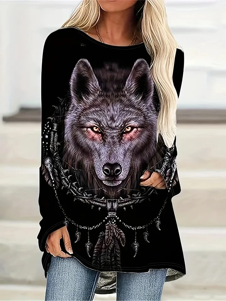 New Autumn And Winter Fashion Animal Print Long Sleeve Round Neck Long Pullover Tshirt Vestidos De Talla Grande Roupas Femininas
New Autumn And Winter Fashion Animal Print Long Sleeve Round Neck Long Pullover Tshirt Vestidos De Talla Grande Roupas Femininas