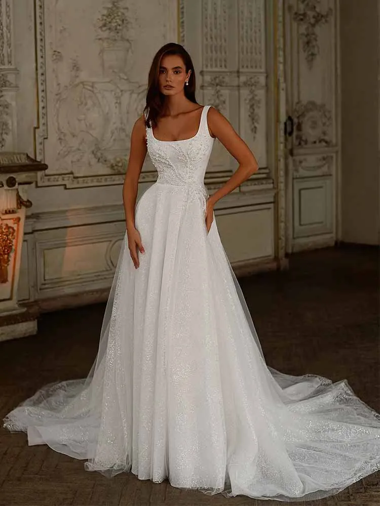 Luxury Dresses Women 2025 Wedding Organza A-line Wedding Party Dresses White Square Neck Pearls Ruched Women Wedding Dress Long
Luxury Dresses Women 2025 Wedding Organza A-line Wedding Party Dresses White Square Neck Pearls Ruched Women Wedding Dress Long