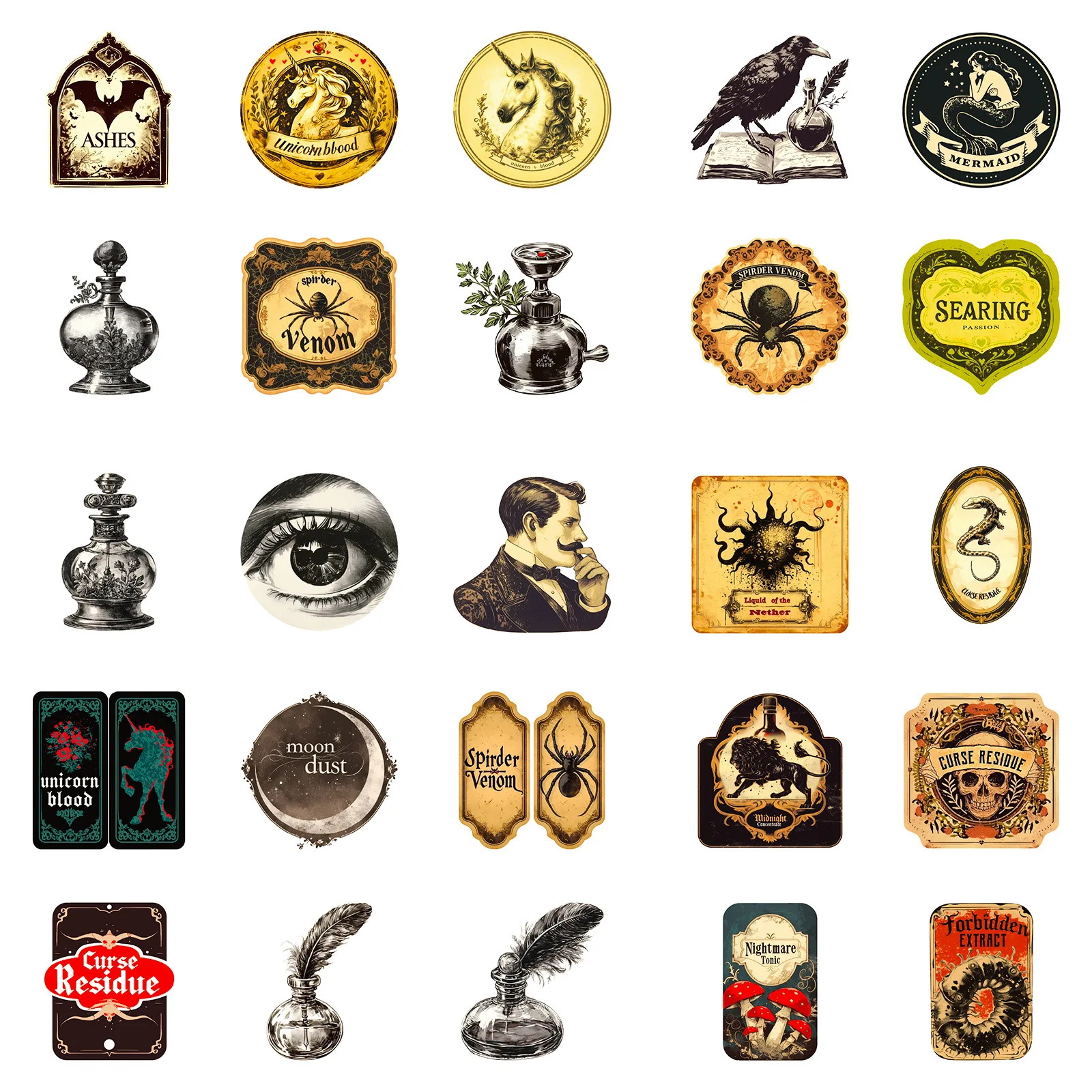 10/30/50PCS Lazada Retro Gothic Pharmacist Magic Potion Sticker DIY Phone Laptop Luggage Skateboard Graffiti Decals Fun for Kid
10/30/50PCS Lazada Retro Gothic Pharmacist Magic Potion Sticker DIY Phone Laptop Luggage Skateboard Graffiti Decals Fun for Kid