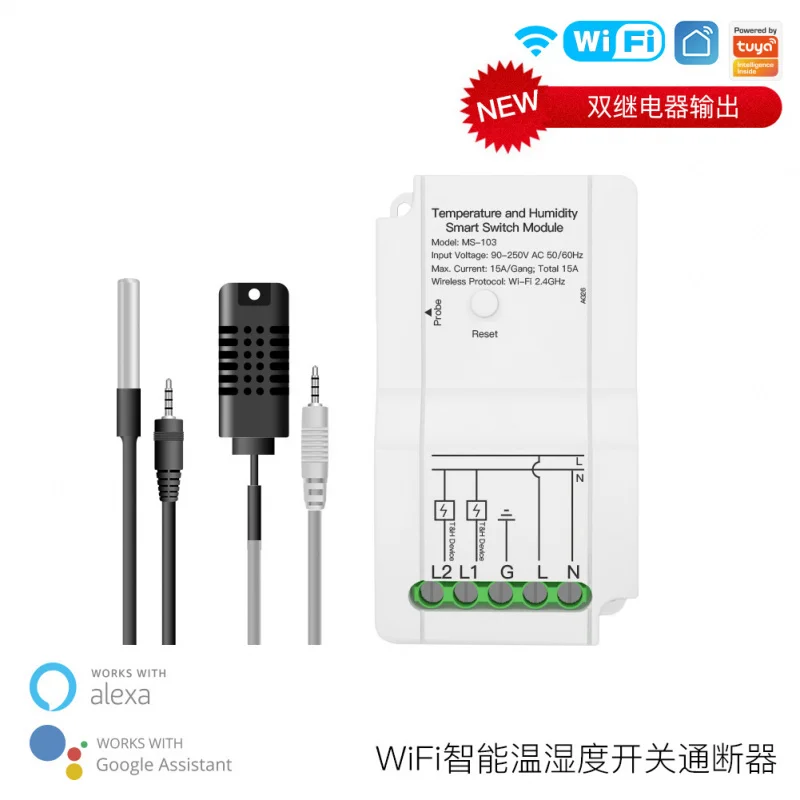 MOES Tuya WiFi Smart Temperature Humidity Switch, APP Voice Control Timer Relay Switch for Home Greenhouse Bedroom Living Room
MOES Tuya WiFi Smart Temperature Humidity Switch, APP Voice Control Timer Relay Switch for Home Greenhouse Bedroom Living Room