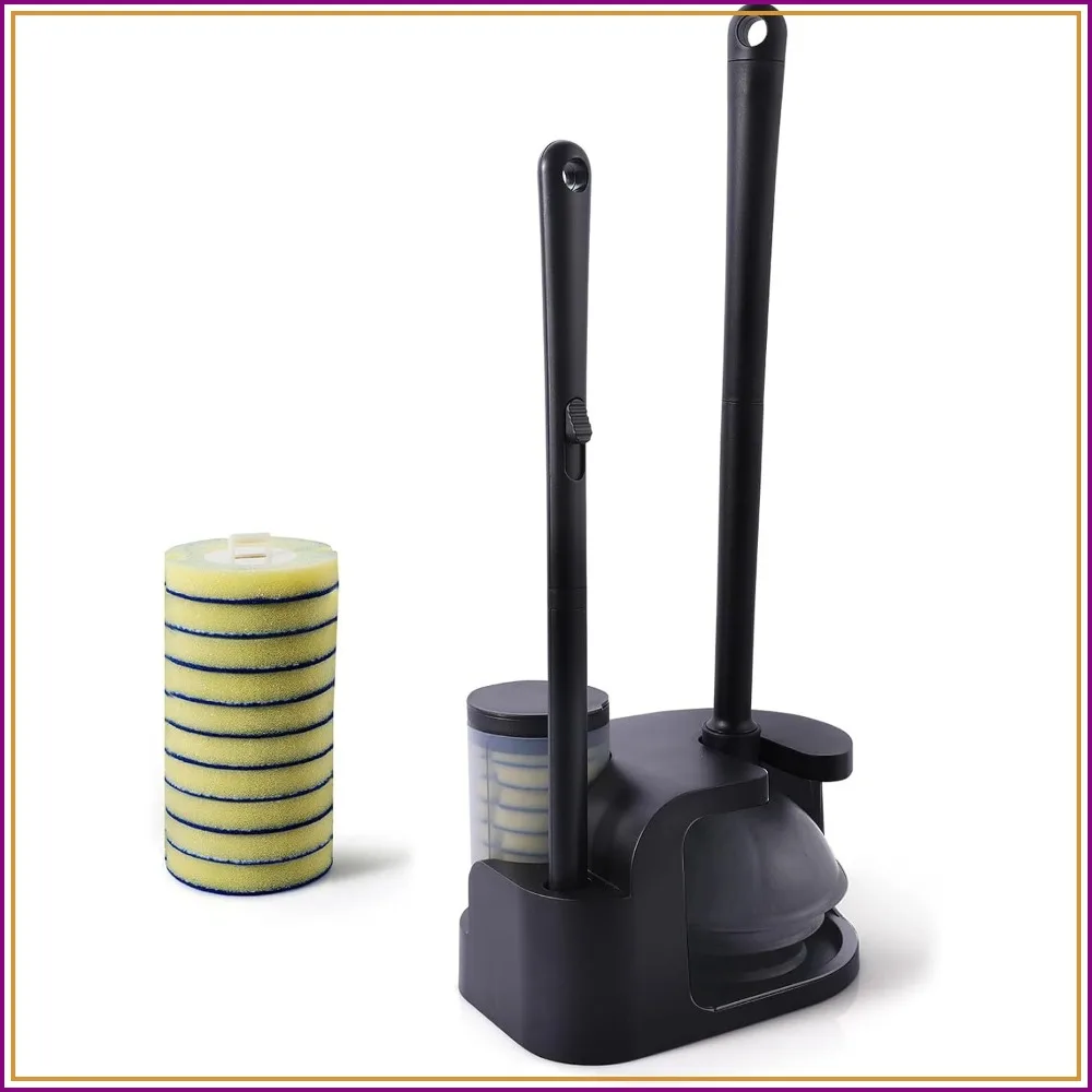 Toilet Brush and Plunger Set, Disposable Wand Kit with 10 Refills | Pre-Soaked Concentrated Cleaner Sponge, Touch-Free, 2-in-1 Compact Holder, Powerful Suction Cup, Bathroom Cleaning System
Toilet Brush and Plunger Set, Disposable Wand Kit with 10 Refills | Pre-Soaked Concentrated Cleaner Sponge, Touch-Free, 2-in-1 Compact Holder, Powerful Suction Cup, Bathroom Cleaning System