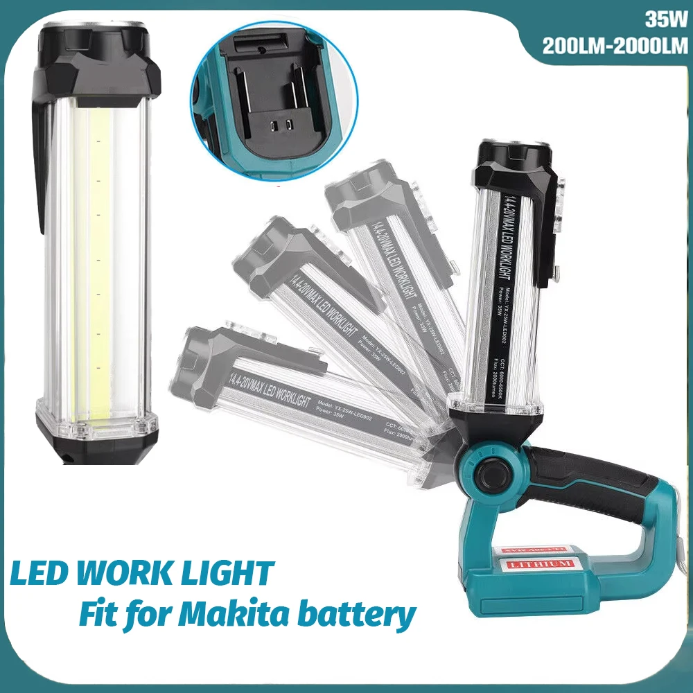 LED Tool Lamp Work Light for Makita 18V Li-ion Battery BL1830 BL1850 Outdoor Flashlight Portable Floodlight Spotlight
LED Tool Lamp Work Light for Makita 18V Li-ion Battery BL1830 BL1850 Outdoor Flashlight Portable Floodlight Spotlight