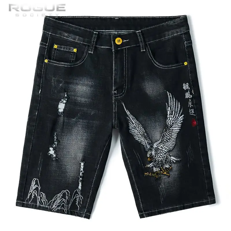 New American Eagle Embroidery Summer Streetwear Vintage Distressed Washed Denim Shorts Men Baggy Casual Urban Y2k Trendy Attire
New American Eagle Embroidery Summer Streetwear Vintage Distressed Washed Denim Shorts Men Baggy Casual Urban Y2k Trendy Attire