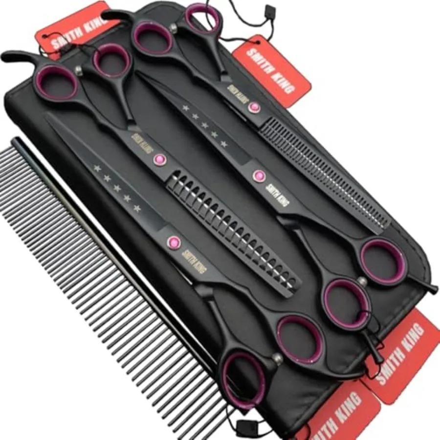 7.0 Inch Professional Dog Grooming Scissors Straight and thinning and Curved and Chunkers/ in 1 - or Left- for Dog and Cats (Ri
7.0 Inch Professional Dog Grooming Scissors Straight and thinning and Curved and Chunkers/ in 1 - or Left- for Dog and Cats (Ri