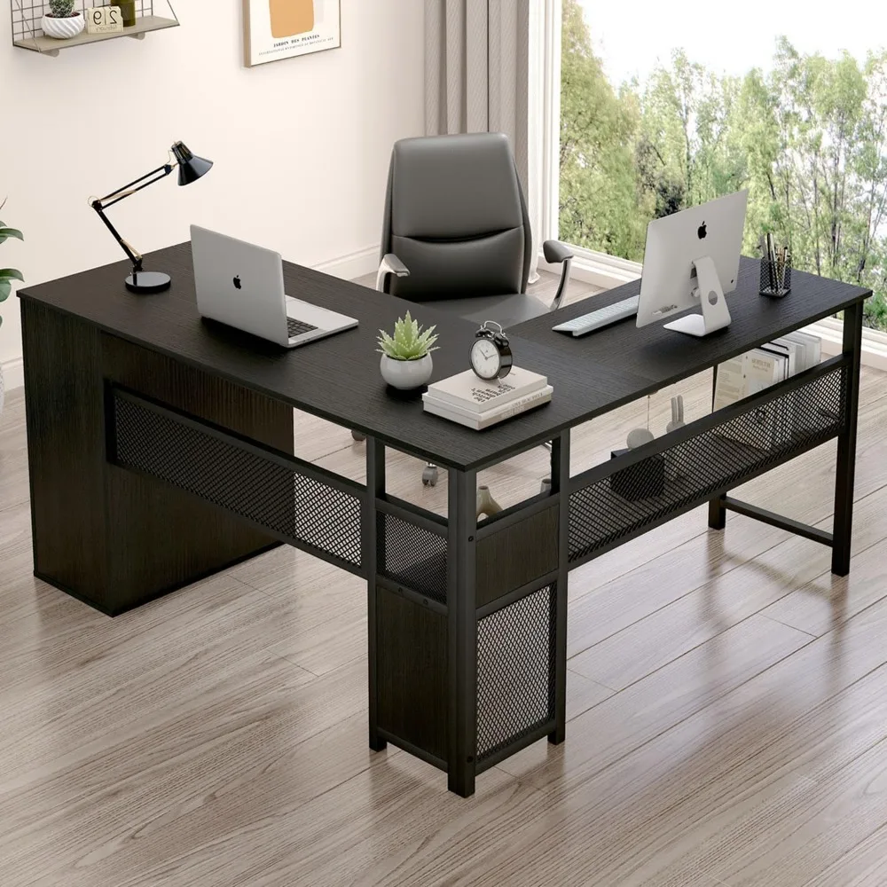 Black L Shaped Desk, Reversible Computer Office Desk with Drawers, Modern Large L Shape Gaming Desk Table with File Cabinets, W
Black L Shaped Desk, Reversible Computer Office Desk with Drawers, Modern Large L Shape Gaming Desk Table with File Cabinets, W