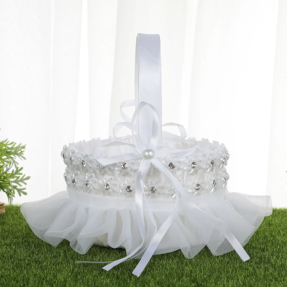 White Lace Flower Basket Bride Basket Perfect for Wedding Ceremony Flower Girl Petals Holder Romantic Wedding Accessories
White Lace Flower Basket Bride Basket Perfect for Wedding Ceremony Flower Girl Petals Holder Romantic Wedding Accessories