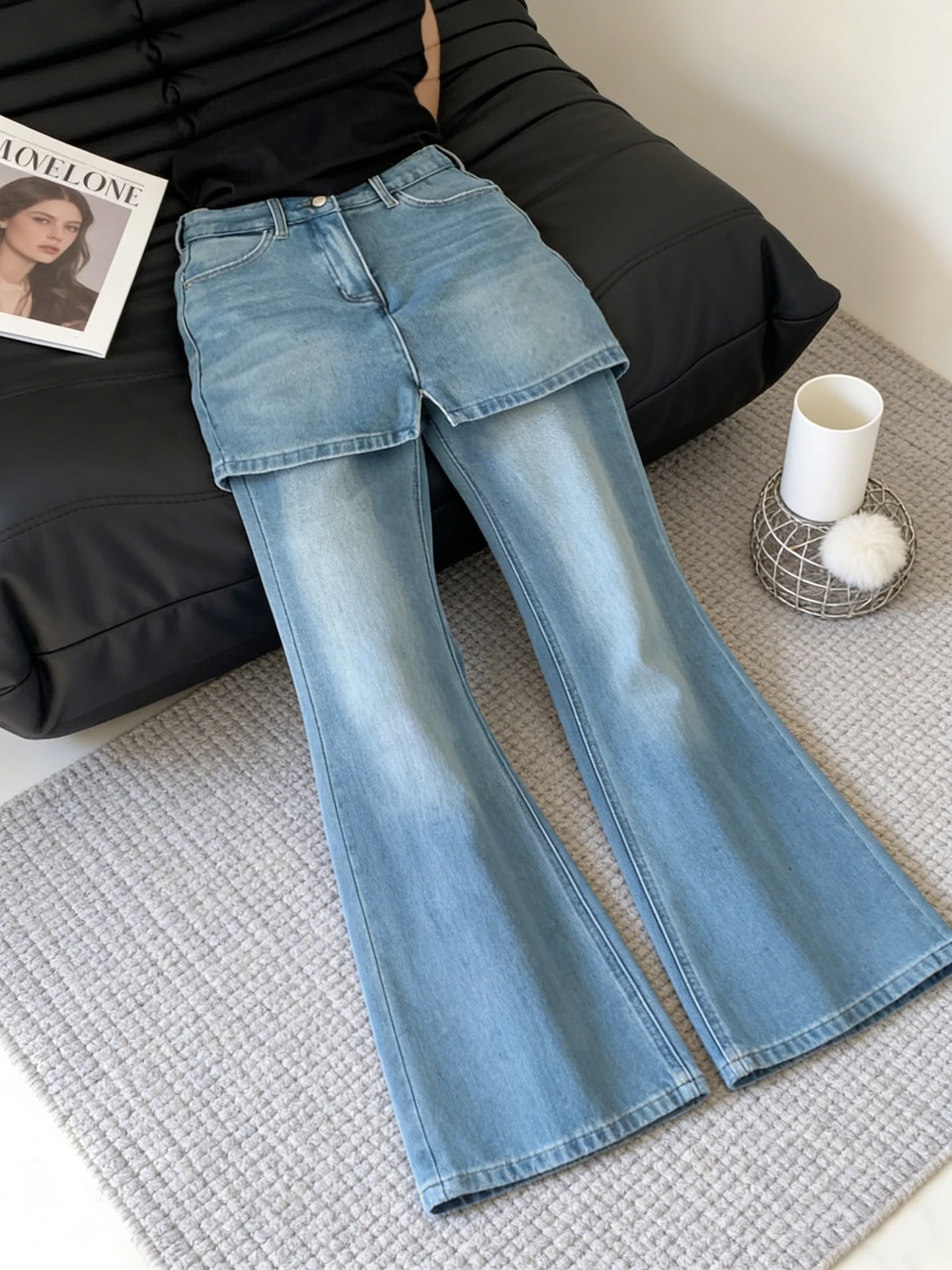 American Style High Waist Bell Bottom Jeans Women Summer New Fashion Super Beautiful Pants Commute Style Vintage Washed
American Style High Waist Bell Bottom Jeans Women Summer New Fashion Super Beautiful Pants Commute Style Vintage Washed