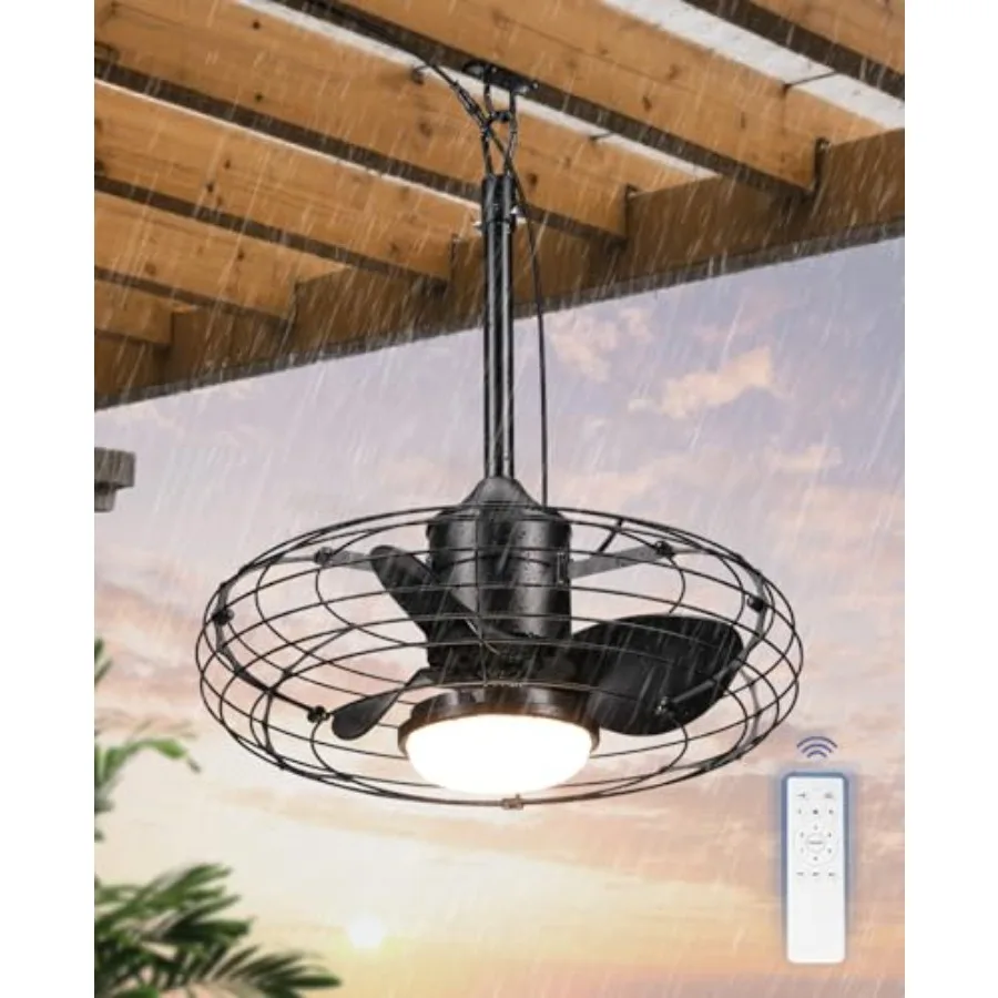 Outdoor ceiling fan for patios, pergolas, porches, and garages; ABS plastic body in matte black; IP65 waterproof; quiet 6-speed
Outdoor ceiling fan for patios, pergolas, porches, and garages; ABS plastic body in matte black; IP65 waterproof; quiet 6-speed