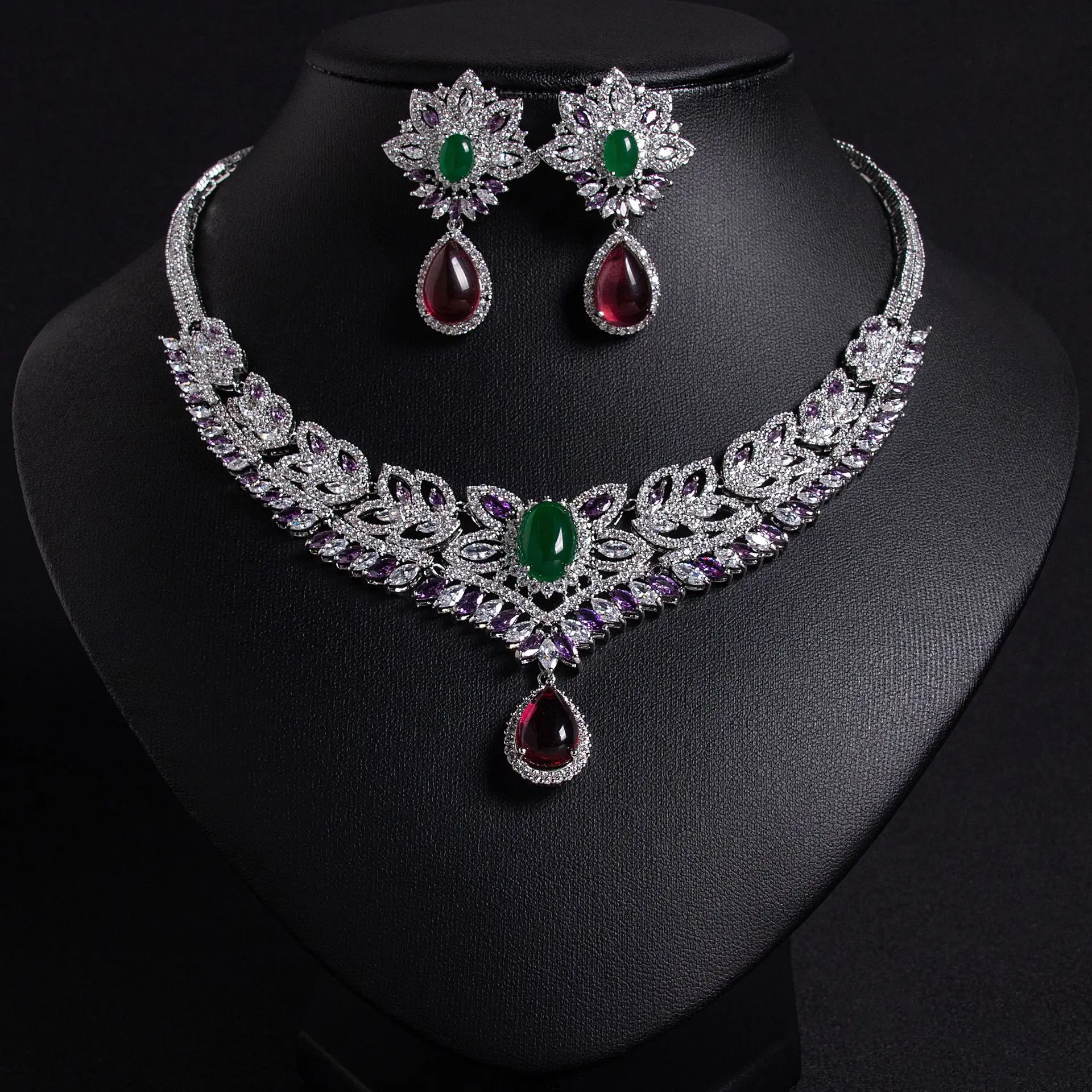 HIBRIDE Gorgeous Ladies Zirconia Jewellery Necklace Earrings Vintage Set Summer Evening Prom Wedding Dress Party Gift S-626
HIBRIDE Gorgeous Ladies Zirconia Jewellery Necklace Earrings Vintage Set Summer Evening Prom Wedding Dress Party Gift S-626