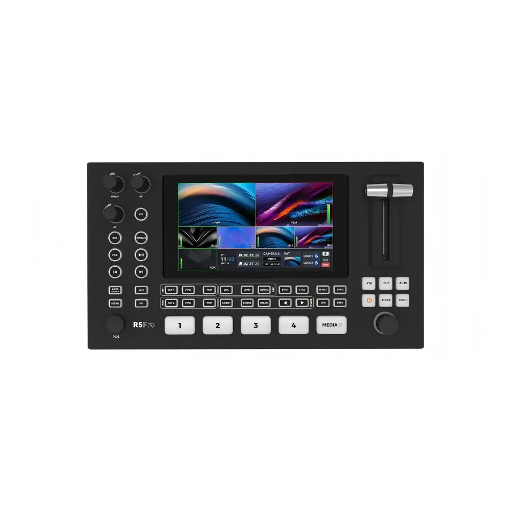 SPROLINK Neolive R5PRO Professional Live Streaming Switcher, 5.5-inch Screen, Dual 4K HDMI Input, Support AUX and PGM Output, Mu
SPROLINK Neolive R5PRO Professional Live Streaming Switcher, 5.5-inch Screen, Dual 4K HDMI Input, Support AUX and PGM Output, Mu
