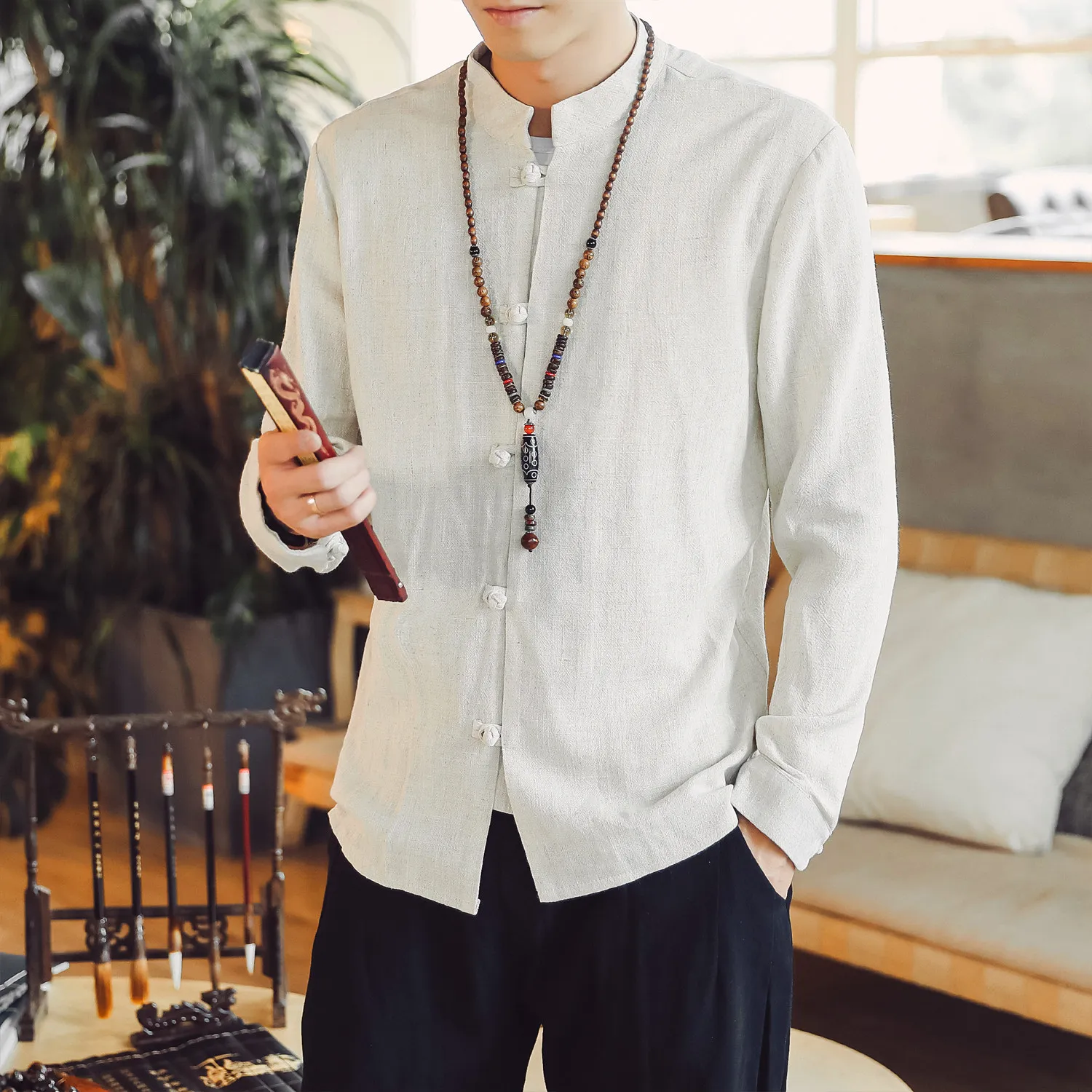 Traditional Chinese Style Mens Spring Long Sleeve Shirts Mandarin Collar Linen Cotton Tang Suit Wu Tang Kong Fu Tops CN-252
Traditional Chinese Style Mens Spring Long Sleeve Shirts Mandarin Collar Linen Cotton Tang Suit Wu Tang Kong Fu Tops CN-252