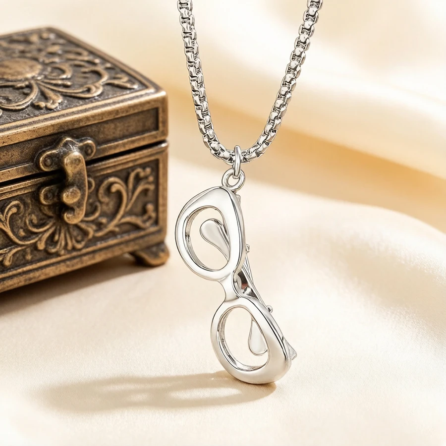 Women's 925 Sterling Silver Necklace with Glasses Pendant Polished Trendy Box Chain Charm Fashion Jewelry Accessory
Women's 925 Sterling Silver Necklace with Glasses Pendant Polished Trendy Box Chain Charm Fashion Jewelry Accessory