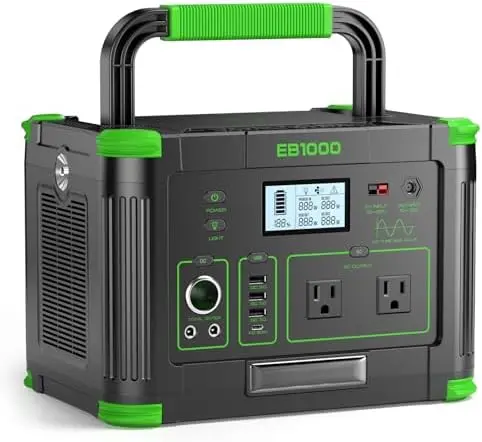 1000W Portable Power Station 999Wh, Solar Generator with 60W USB-C PD Output, Built-in BMS 110V Pure Sine Wave AC
1000W Portable Power Station 999Wh, Solar Generator with 60W USB-C PD Output, Built-in BMS 110V Pure Sine Wave AC