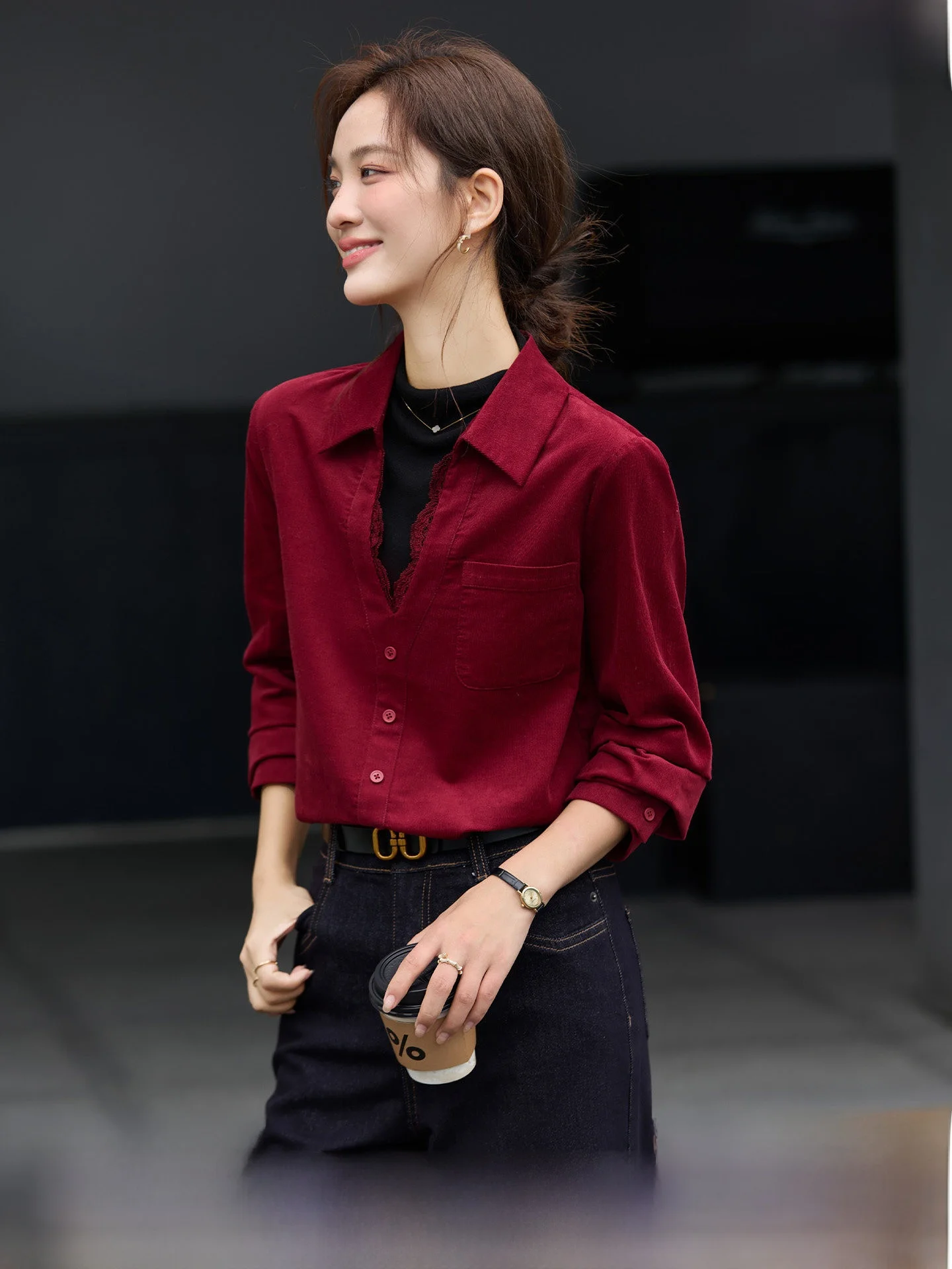 French Sle High Collar Long Sve Lace Trim Color Blo irt Women's Autumn Winter New Faion Fake Two-Piece Cotton Blouse
French Sle High Collar Long Sve Lace Trim Color Blo irt Women's Autumn Winter New Faion Fake Two-Piece Cotton Blouse